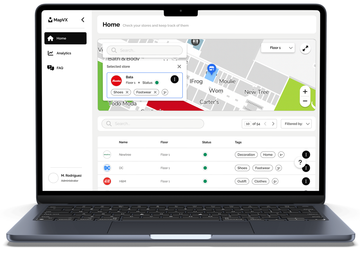 mockup of the mapvx customer portal on a laptop