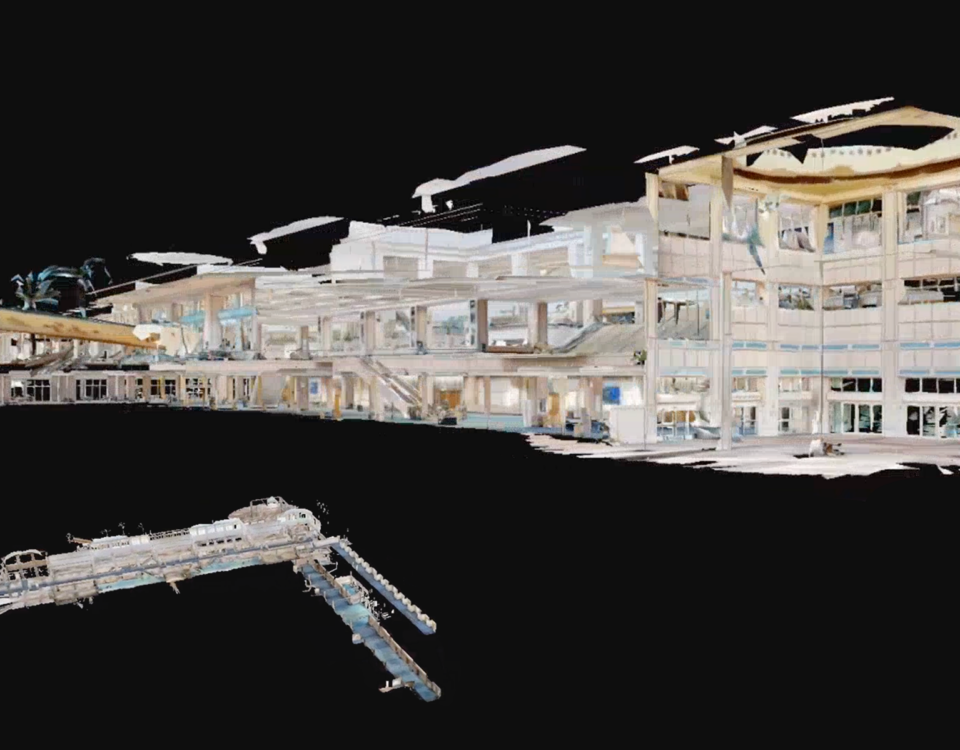 A lidar scan of a building
