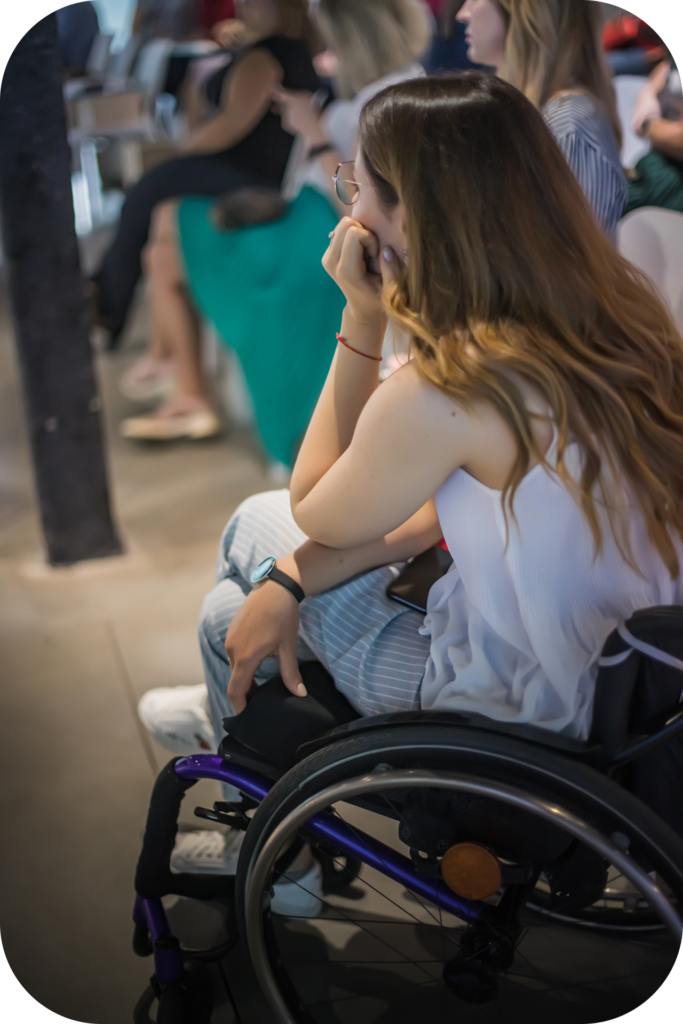 Girl in a wheelchair