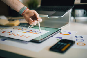 image of a businessperson using marketing analytics tools