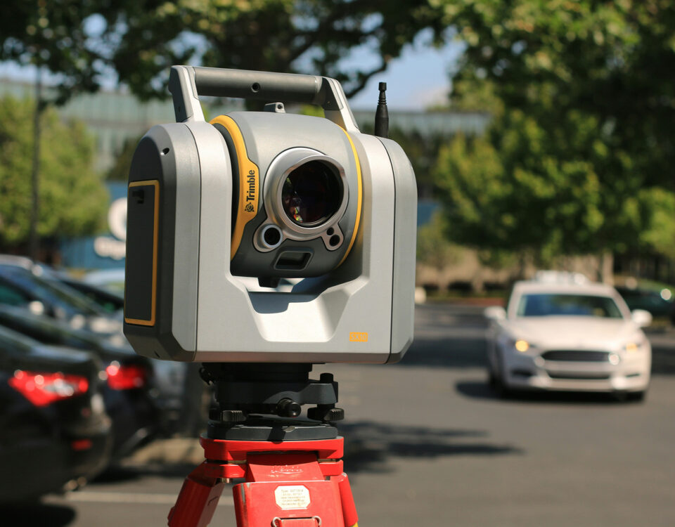 a lidar scanner in a parking lot